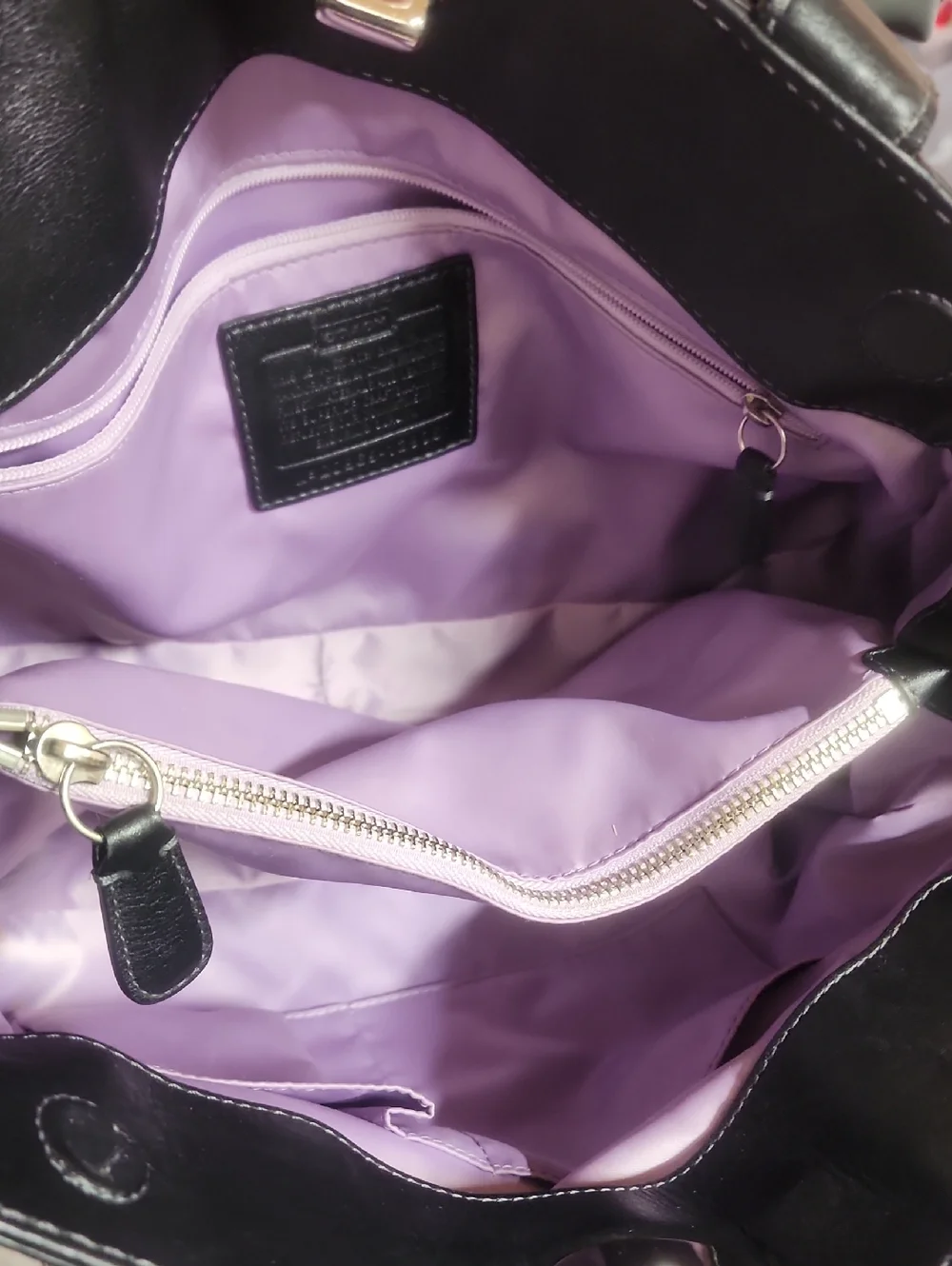Coach Black 2009 Signature Leatherware Jacquard Shoulder Bag w/ Leather Trim - Picture 11 of 16